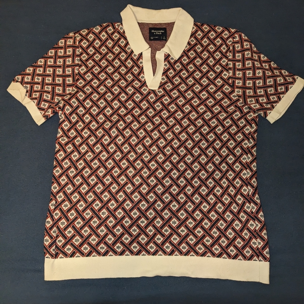 Abercrombie & Fitch Geometric Knit Polo